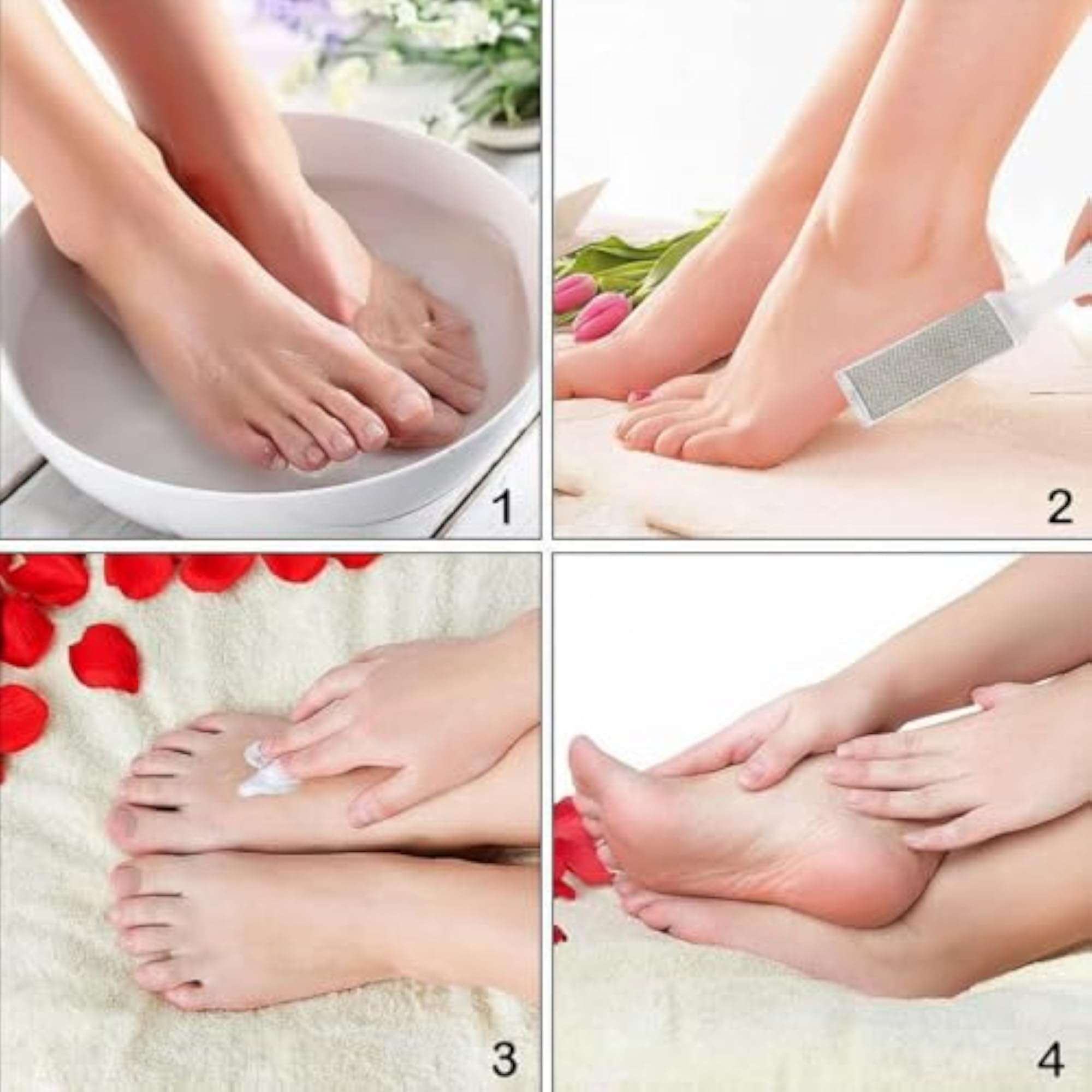 Midazzle Crystal Foot Scrubber with Organic Loofah, Set of 2